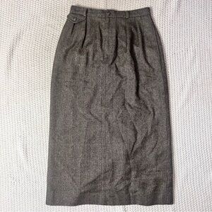Vintage Ralph Lauren Wool Pencil Midi Skirt Size 4-6